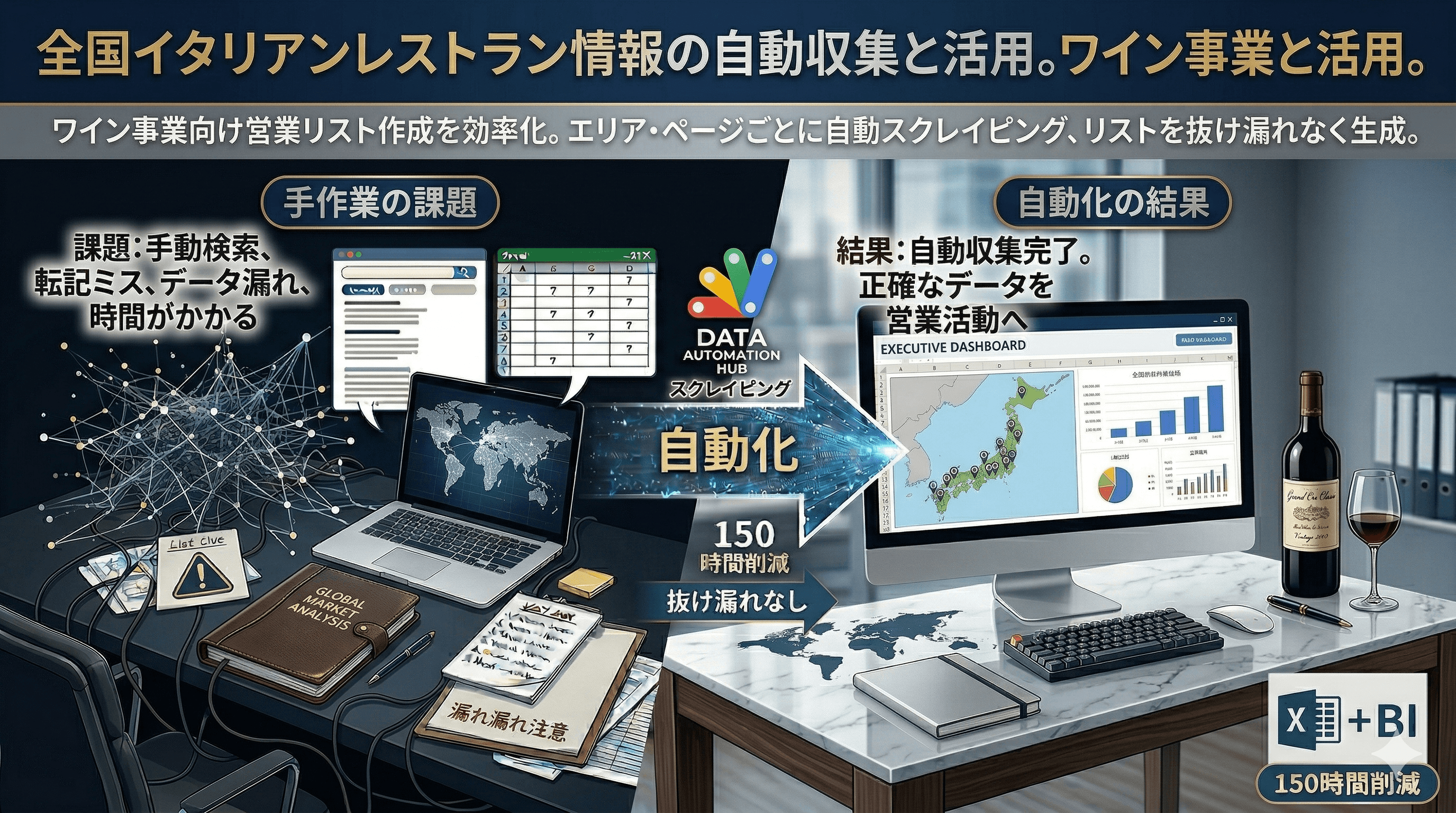 全国8,000件超のイタリアン店舗情報を自動収集